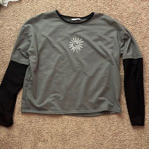 Oversized grayish green long sleeve from ROMWE.